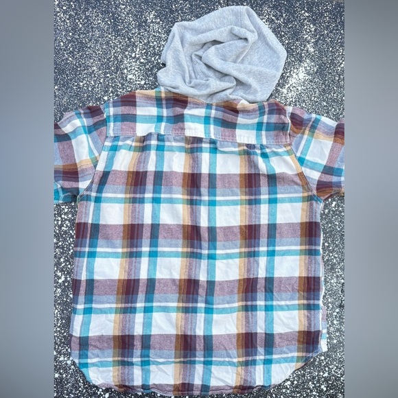 PACSUN Plaid Button Up Hooded Flannel Shirt Size Large (Has Pockets) - Picture 3 of 6